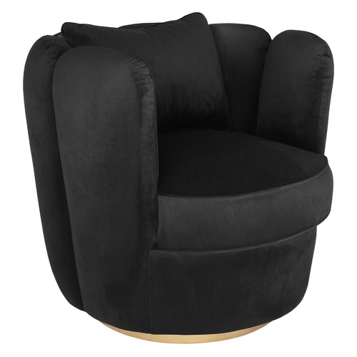 Black velvet swivel deals chair